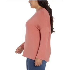 GAP Women's Soft Slub Scoop Neck Long Sleeve Pink T-Shirt Size XL. BO